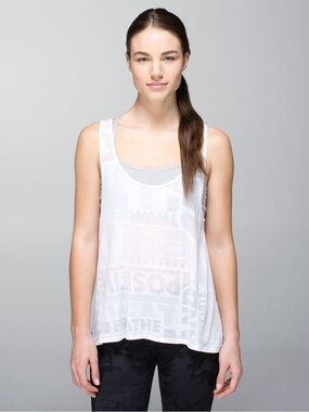 lululemon athletica White Manifesto Next to Nothing Scoop Neck Tank - Open Back